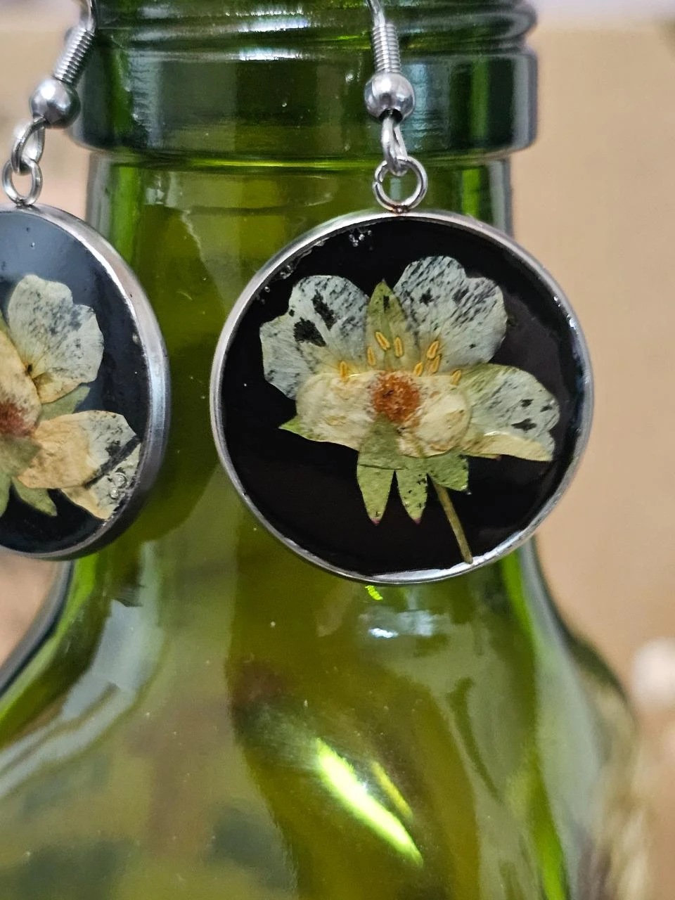 🌻Earrings with a Real Dried Flower Inclusion 🌻 – photo 4